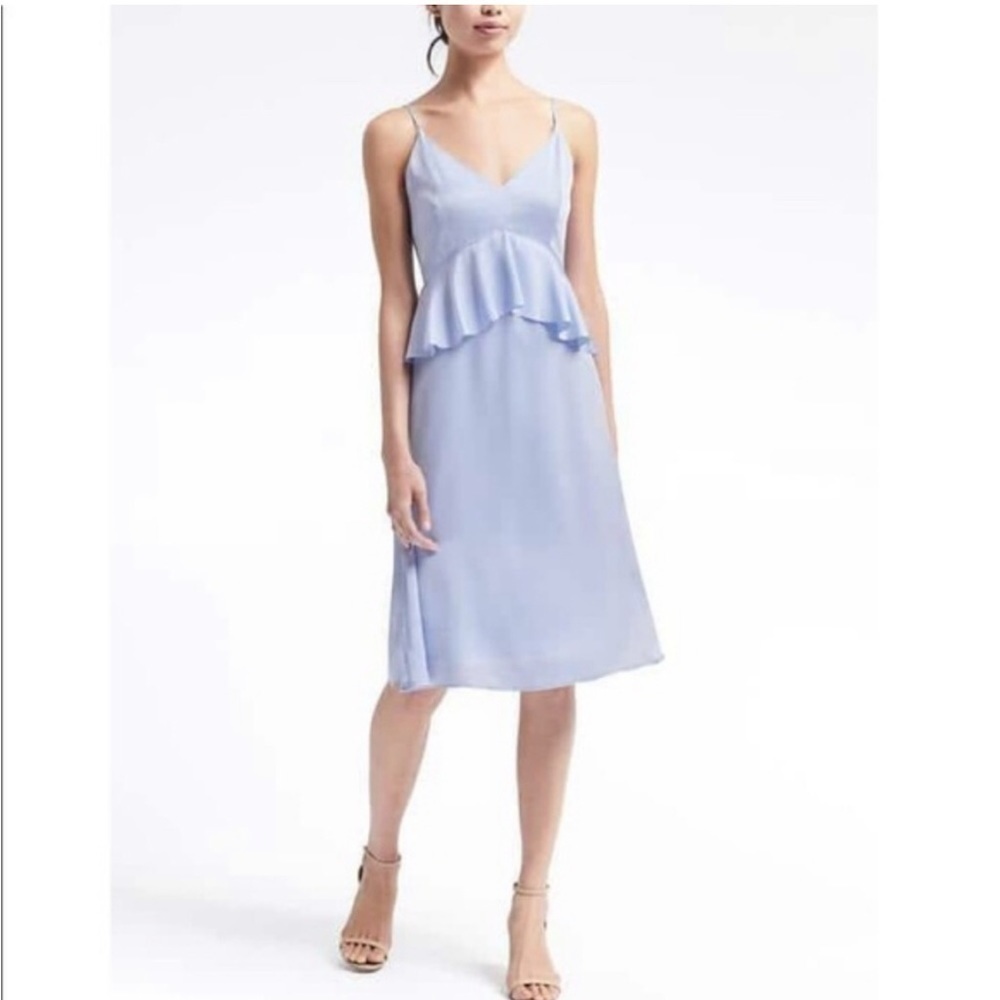 Banana Republic Peplum dress stain Silky blue - Picture 2 of 10